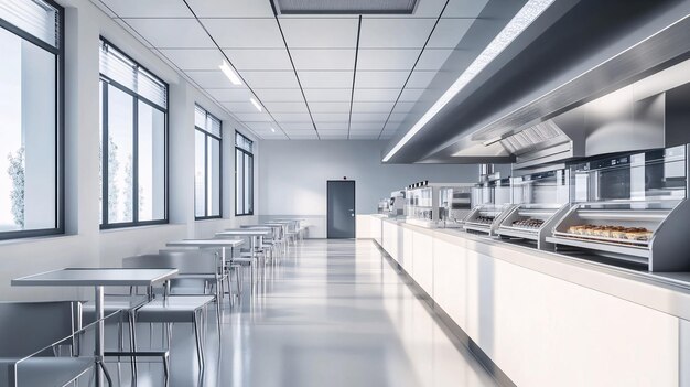 Modern canteen and food service area